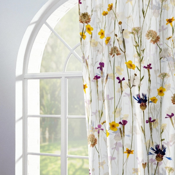 Zasłona w kwiaty Minos 370833-102, szerokość 140 cm x wys