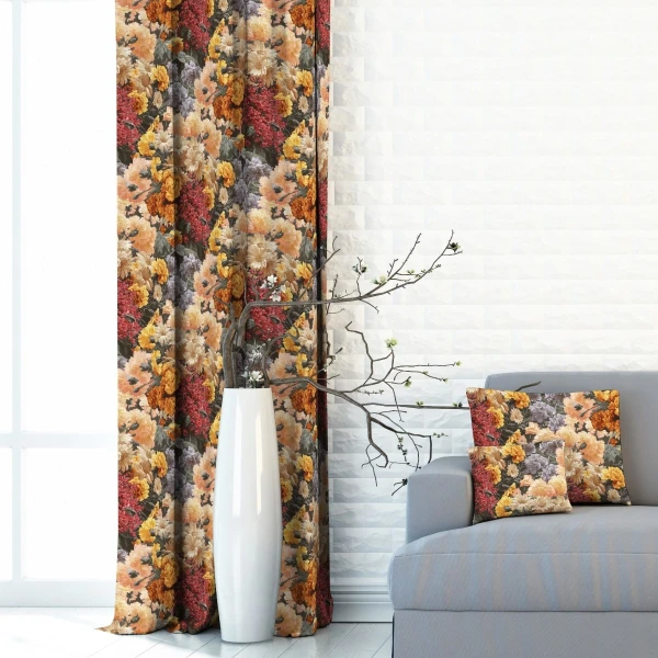 Zasłona w kwiaty Minos 55336-1024, szerokość 140 cm x wys