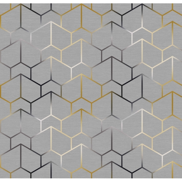 Zasłona druk geometryczny Minos 401141-109, szerokość 140