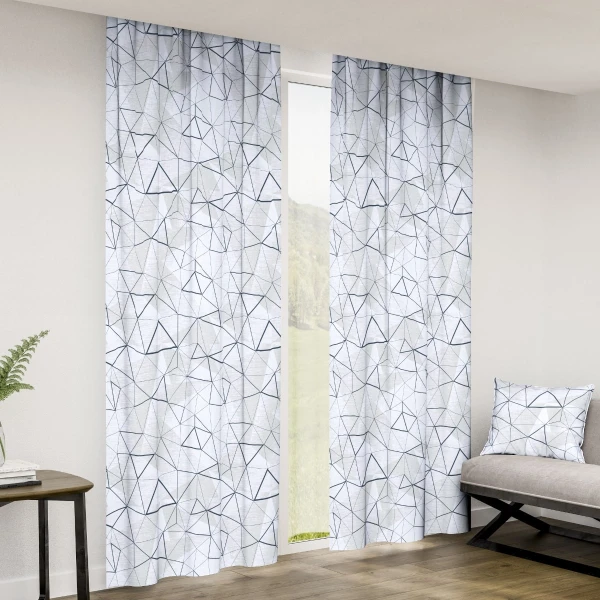 Zasłona druk geometryczny Minos 351597-2019, szerokość 14