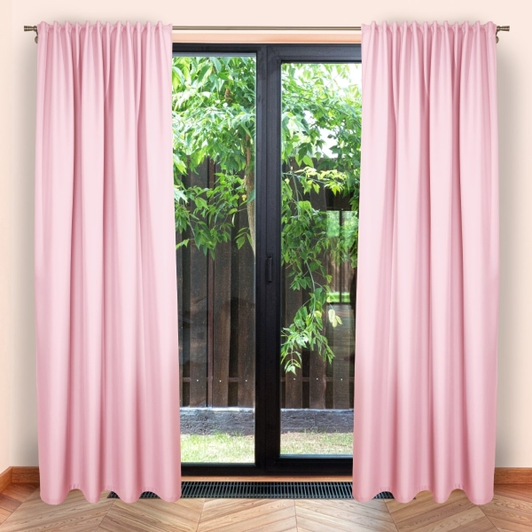 Zasłona Emma na taśmie marszczącej 3005 pudrowy róż, sz