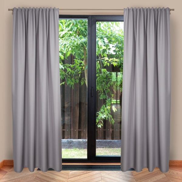 Zasłona Emma na taśmie marszczącej 1312 jasnoszary, szero