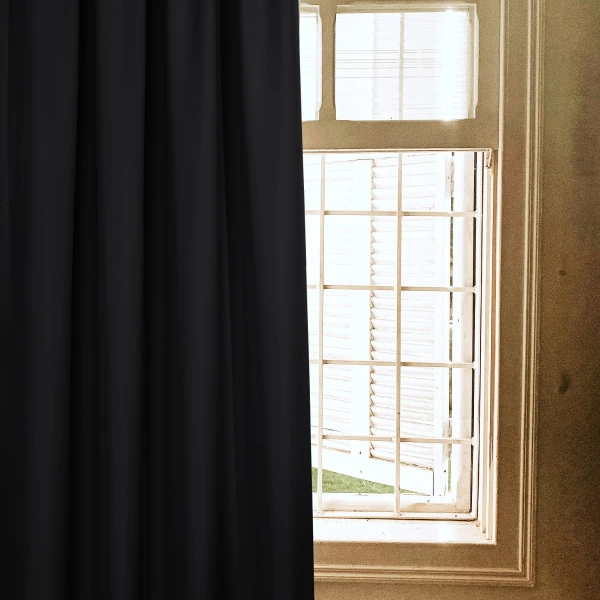 Zasłona Emma na taśmie marszczącej 1301 czarny, szerokoś