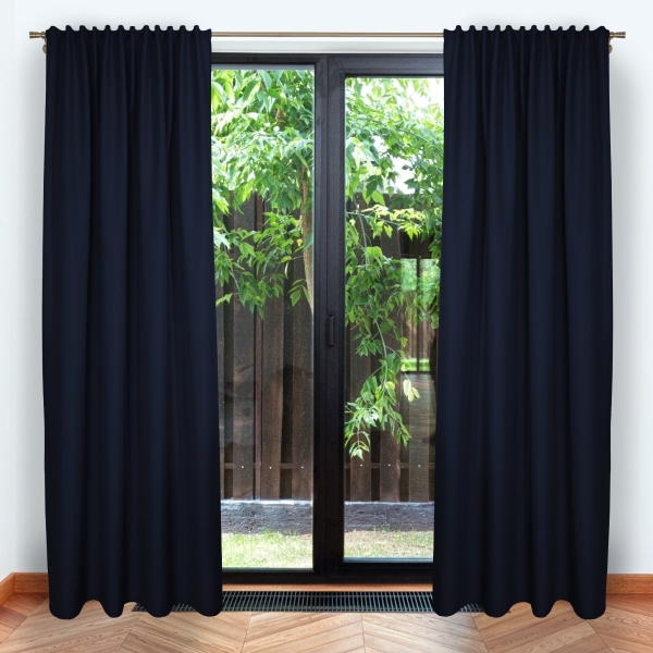 Zasłona Emma na taśmie marszczącej 1309 granatowy, szerok