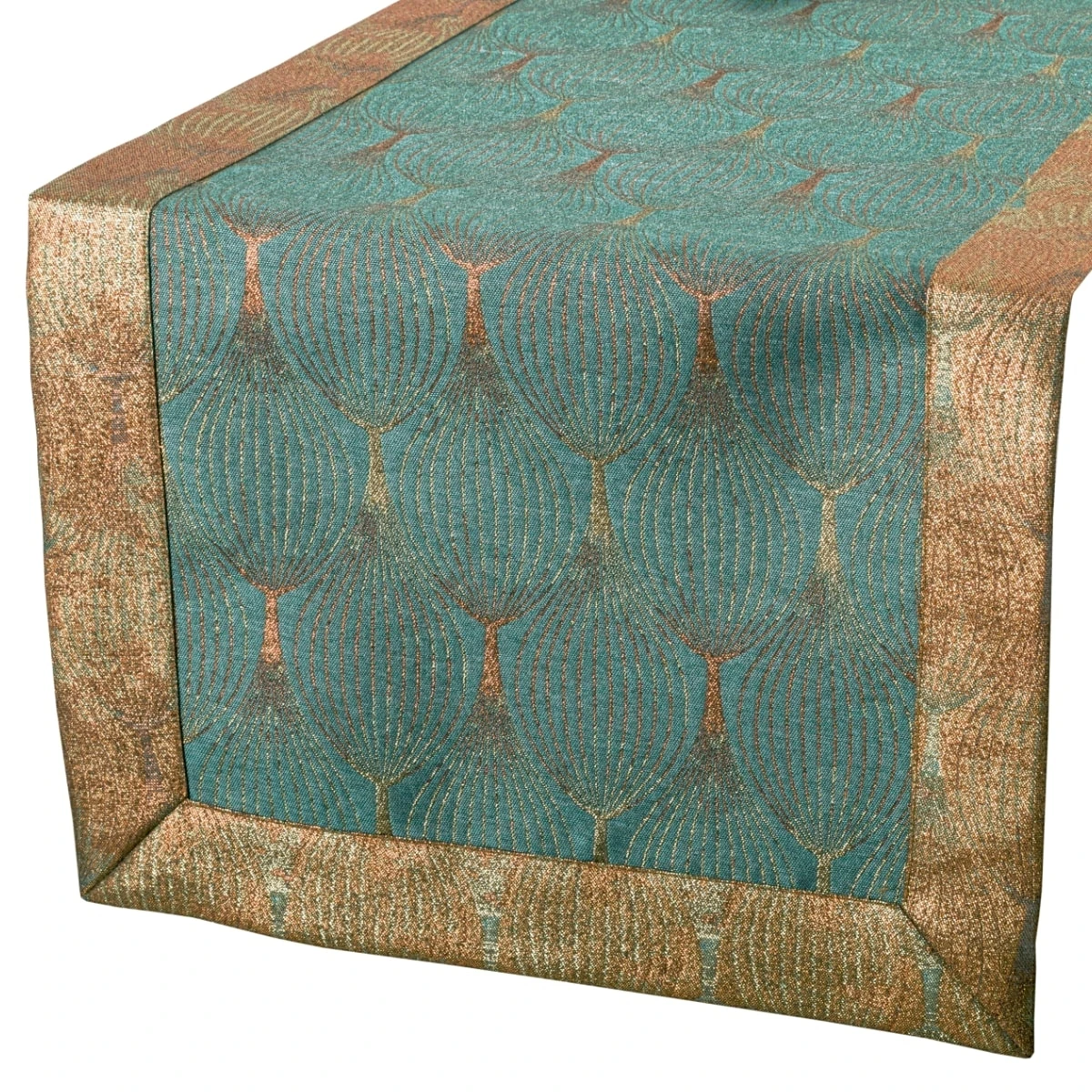 Bieżnik Plamoodporny Szmaragd i Miedź – Luksusowy Styl A