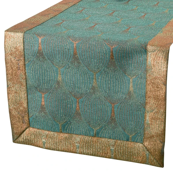 Bieżnik Plamoodporny Szmaragd i Miedź – Luksusowy Styl A