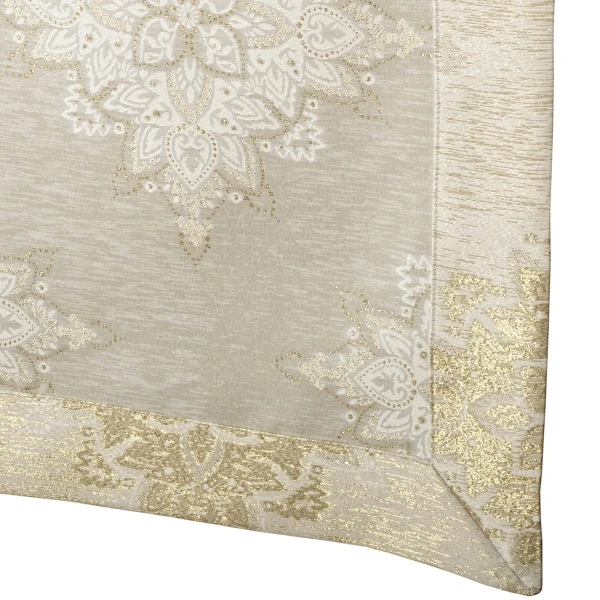 Kremowo-Złoty Bieżnik Plamoodporny w Ornamenty – Mankiet