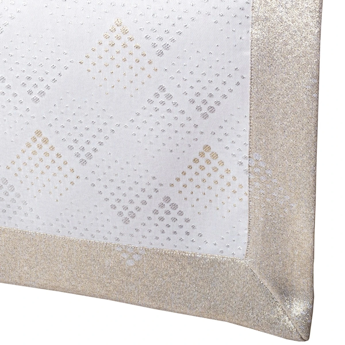 Kremowo-Złoto-Srebrny Bieżnik Plamoodporny – Wzór Geome