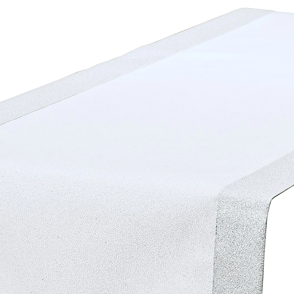 Srebrno-Biały Bieżnik Plamoodporny z Metalizowaną Nitką 