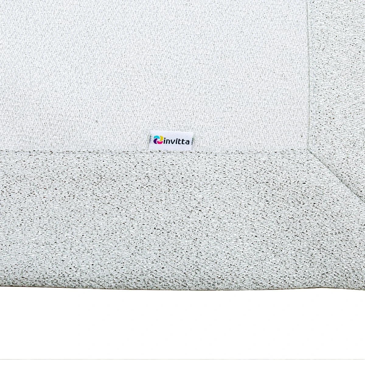 Srebrno-Biały Bieżnik Plamoodporny z Metalizowaną Nitką 