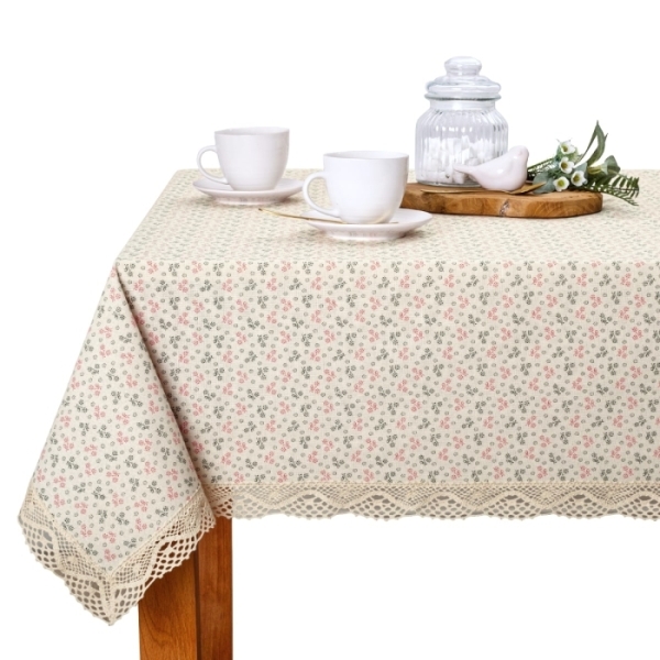 Wyprzedaż Obrus z koronką bawełniany zadrukowany Umay-51
