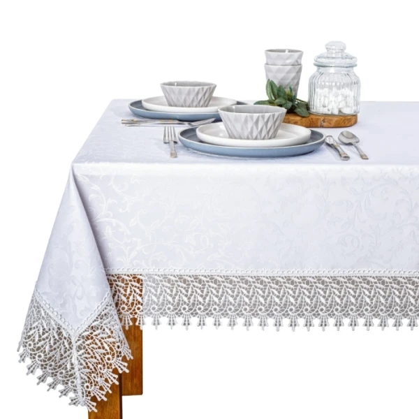 Wyprzedaż Obrus Ares  gipiurą G1111 biały 130x180cm