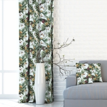 Zasłona w kwiaty na taśmie marszczącej Velvet Deco Druk 22596-1001