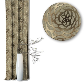 Zasłona Velvet Deco Druk Abstrakcyjny 54816-1070, szerokość 140 cm x wysokość na wymiar