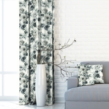 Zasłona w kwiaty na taśmie marszczącej Velvet Deco Druk 54960-1010