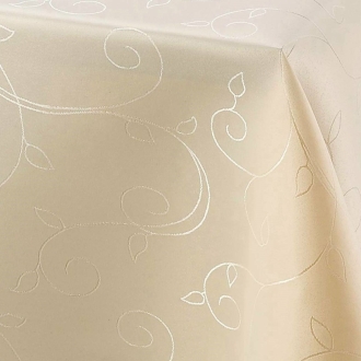 Obrus plamoodporny z mankietem 5 cm MELA 2029 ecru, 110x220 cm