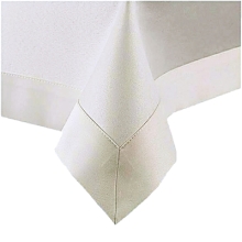 Obrus plamoodporny z mankietem 5 cm MELA 2029 ecru, 110x220 cm