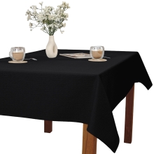 Obrus Bawełniano-Poliestrowy Czarny 80x80 cm - Plamoodporny z Efektem Kropelki - O1 P130 6018