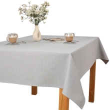 Obrus Bawełniano-Poliestrowy Szary 120x180 cm - Plamoodporny z Efektem Kropelki - O1 P130 6640