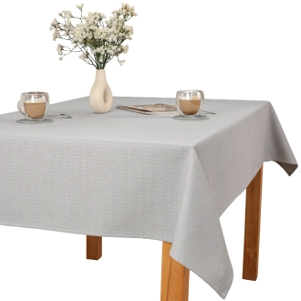 Obrus Bawełniano-Poliestrowy Szary 120x180 cm - Plamoodporny z Efektem Kropelki - O1 P130 6640