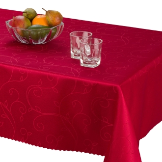 Obrus plamoodporny z mankietem 5 cm MELA 2043 bordo, 147x250 cm