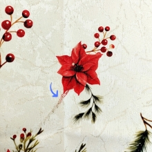 Obrus Świąteczny z lamówką złotą plamoodporny – Czerwony Akcent 5096-3580-Z 140x220 cm Owalny