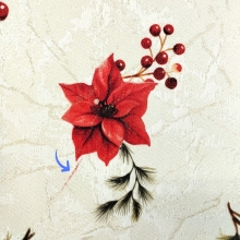 Obrus Świąteczny z lamówką złotą plamoodporny – Czerwony Akcent 5096-3580-Z 140x220 cm Owalny