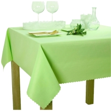 Obrus  plamoodporny U2 Elbrus 3932 seledynowy, koło O150 cm 