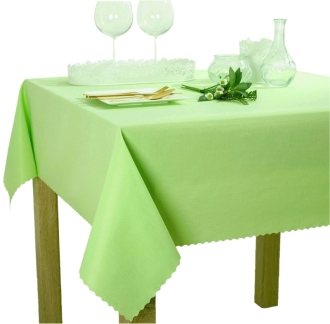 Obrus  plamoodporny U2 Elbrus 3932 seledynowy, koło O150 cm 