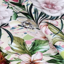 Zasłona w kwiaty Velvet Deco Druk 22601-1001, szerokość 140 cm x wysokość na wymiar