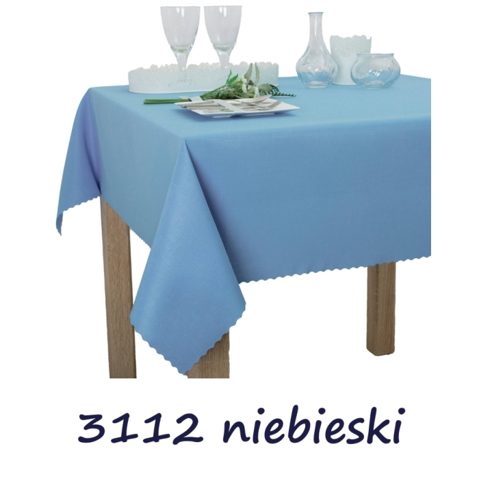 Obrus plamoodporny U3 Elbrus 3112 niebieski,  120x140 cm 