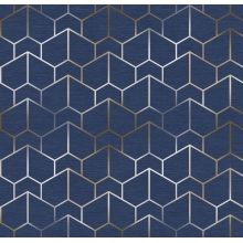 Zasłona druk geometryczny Minos 401141-105, szerokość 140 cm x wysokość na wymiar