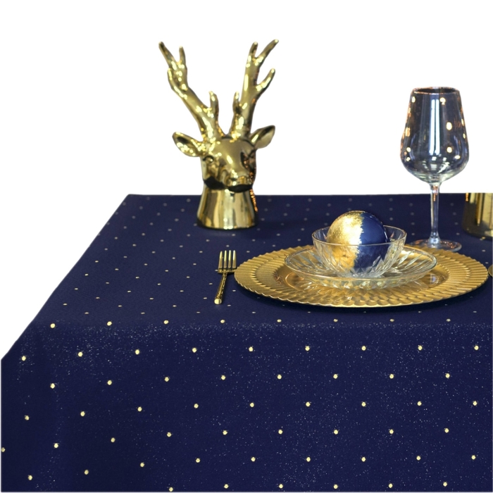 Obrus plamoodporny LX-6348-3047 granatowo-złoty