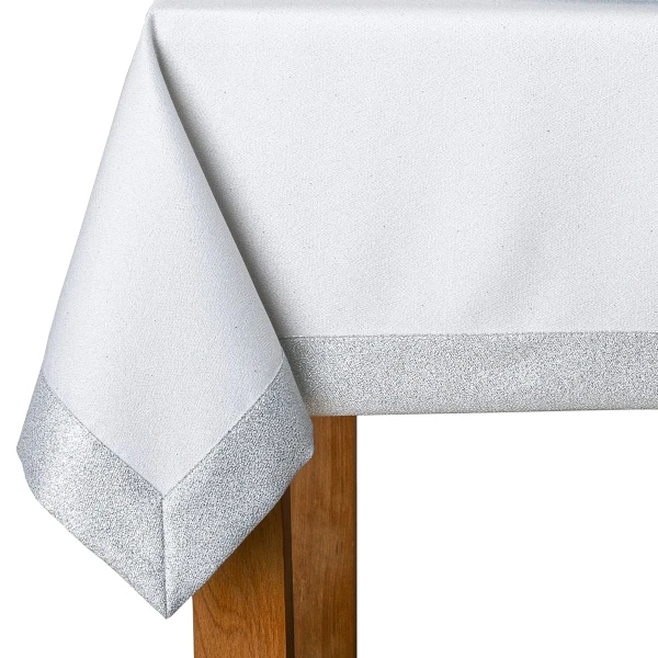 Obrus plamoodporny biało-srebrny na wymiar - 6477-2678S