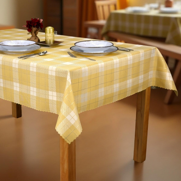 Obrus Plamoodporny - Złota Krata - 6521-3407-K2