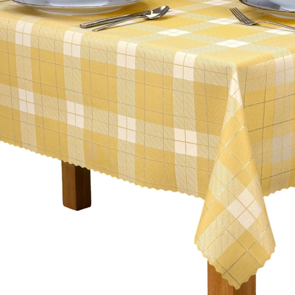 Obrus Plamoodporny - Złota Krata - 6521-3407-K2