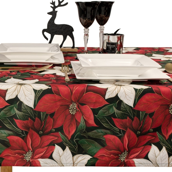 Obrus Świąteczny Bożonarodzeniowy Kwiat Gwiazdy - Minos 2