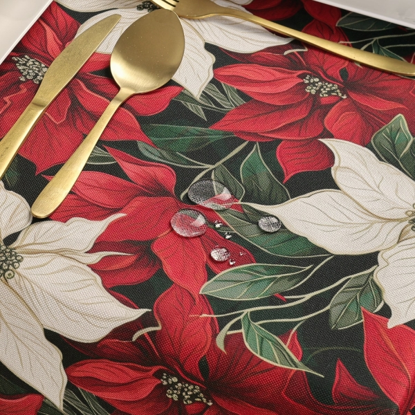 Obrus Świąteczny Bożonarodzeniowy Kwiat Gwiazdy - Minos 2