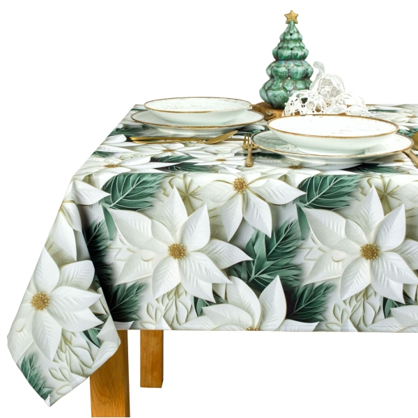 Obrus Świąteczny na Boże Narodzenie Biała Gwiazda Betlej