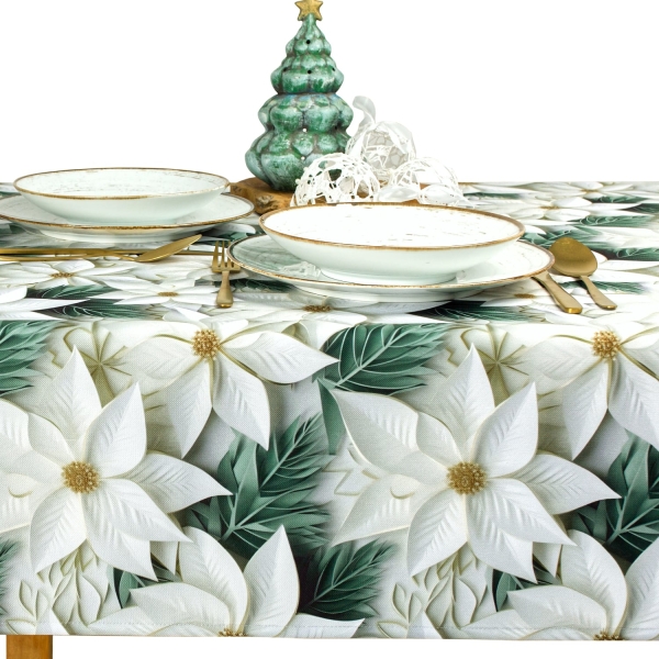 Obrus Świąteczny na Boże Narodzenie Biała Gwiazda Betlej