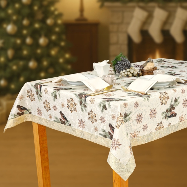 Elegancki Obrus Świąteczny Bożonarodzeniowy Plamoodporny